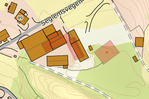 Kartbilde fra WMS-tjeneste av avviket