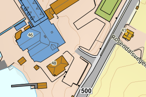 Kartbilde fra WMS-tjeneste av avviket