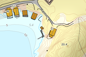 Kartbilde fra WMS-tjeneste av avviket
