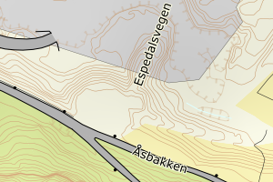 Kartbilde fra WMS-tjeneste av avviket