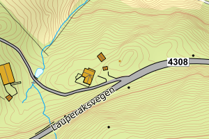 Kartbilde fra WMS-tjeneste av avviket