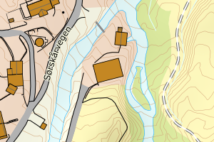 Kartbilde fra WMS-tjeneste av avviket
