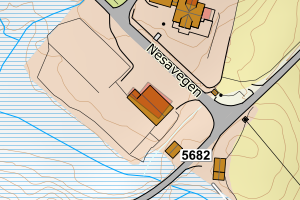 Kartbilde fra WMS-tjeneste av avviket