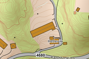 Kartbilde fra WMS-tjeneste av avviket
