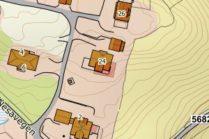 Kartbilde fra WMS-tjeneste av avviket