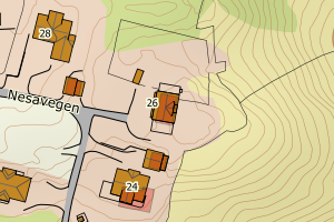 Kartbilde fra WMS-tjeneste av avviket