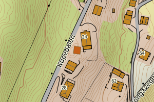 Kartbilde fra WMS-tjeneste av avviket