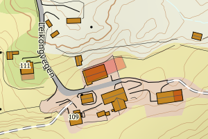 Kartbilde fra WMS-tjeneste av avviket