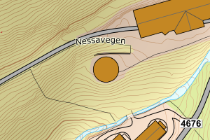 Kartbilde fra WMS-tjeneste av avviket