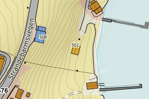 Kartbilde fra WMS-tjeneste av avviket