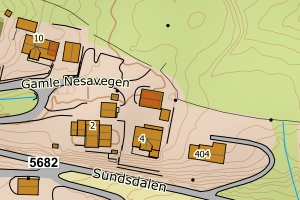 Kartbilde fra WMS-tjeneste av avviket