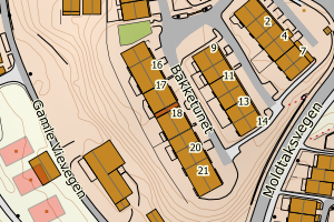 Kartbilde fra WMS-tjeneste av avviket