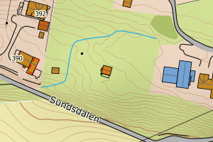 Kartbilde fra WMS-tjeneste av avviket