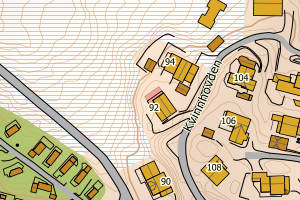 Kartbilde fra WMS-tjeneste av avviket