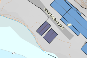 Kartbilde fra WMS-tjeneste av avviket