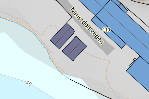 Kartbilde fra WMS-tjeneste av avviket