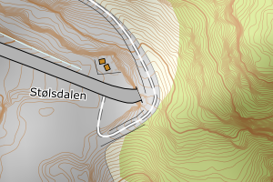 Kartbilde fra WMS-tjeneste av avviket