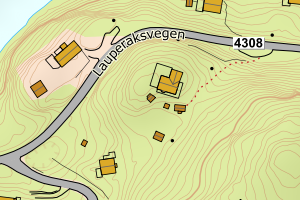 Kartbilde fra WMS-tjeneste av avviket
