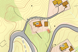 Kartbilde fra WMS-tjeneste av avviket