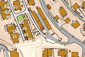 Kartbilde fra WMS-tjeneste av avviket
