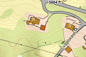 Kartbilde fra WMS-tjeneste av avviket