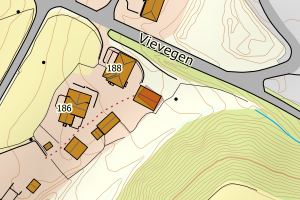 Kartbilde fra WMS-tjeneste av avviket