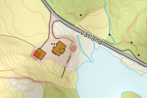 Kartbilde fra WMS-tjeneste av avviket