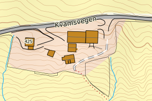 Kartbilde fra WMS-tjeneste av avviket