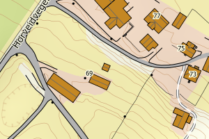 Kartbilde fra WMS-tjeneste av avviket