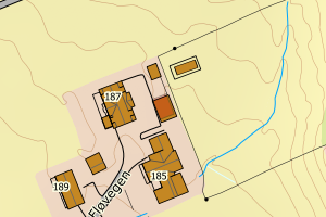 Kartbilde fra WMS-tjeneste av avviket
