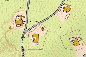 Kartbilde fra WMS-tjeneste av avviket