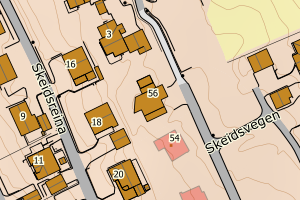 Kartbilde fra WMS-tjeneste av avviket