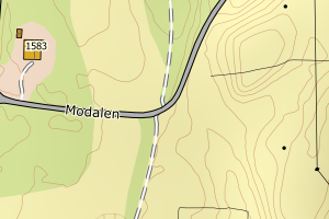 Kartbilde fra WMS-tjeneste av avviket