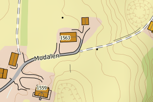 Kartbilde fra WMS-tjeneste av avviket