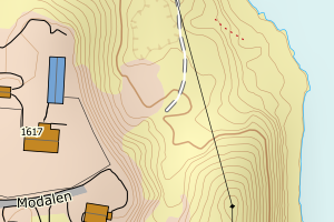 Kartbilde fra WMS-tjeneste av avviket