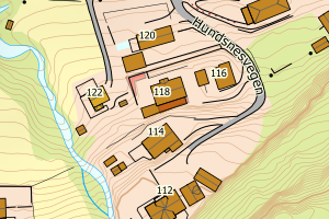 Kartbilde fra WMS-tjeneste av avviket