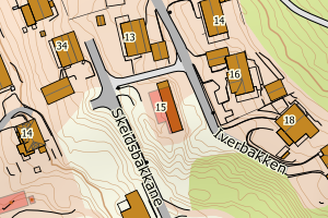 Kartbilde fra WMS-tjeneste av avviket