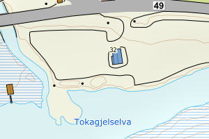 Kartbilde fra WMS-tjeneste av avviket