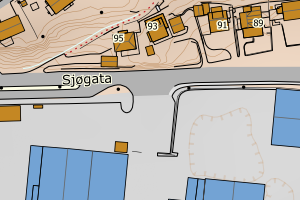 Kartbilde fra WMS-tjeneste av avviket