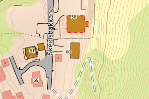 Kartbilde fra WMS-tjeneste av avviket