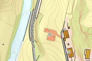 Kartbilde fra WMS-tjeneste av avviket