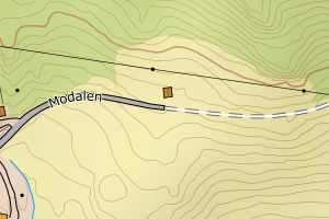 Kartbilde fra WMS-tjeneste av avviket