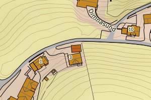 Kartbilde fra WMS-tjeneste av avviket