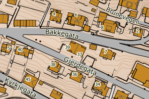 Kartbilde fra WMS-tjeneste av avviket