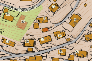 Kartbilde fra WMS-tjeneste av avviket