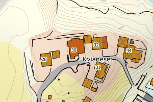 Kartbilde fra WMS-tjeneste av avviket