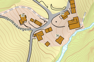 Kartbilde fra WMS-tjeneste av avviket