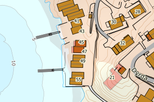 Kartbilde fra WMS-tjeneste av avviket