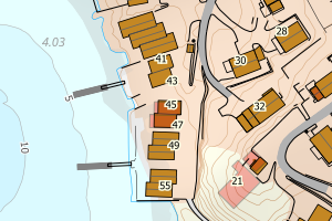 Kartbilde fra WMS-tjeneste av avviket