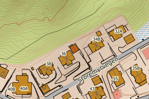 Kartbilde fra WMS-tjeneste av avviket